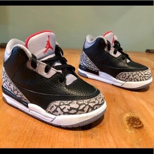 EUC Toddler Jordan 3 Retro Black Cement 2018